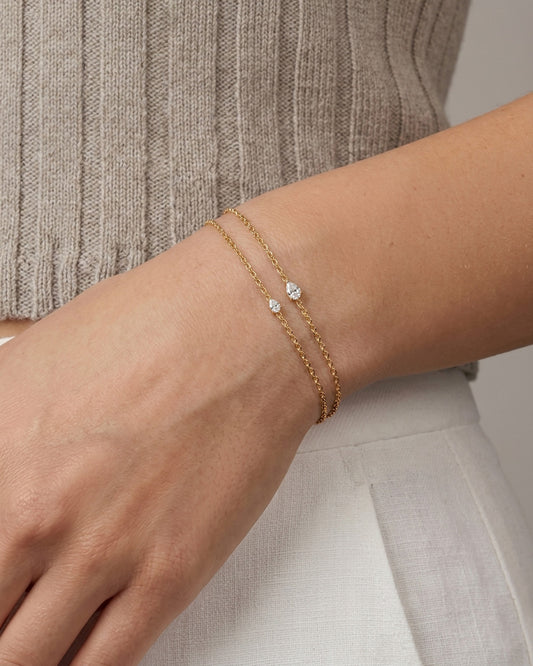 Single 0.10ct Pear Bracelet