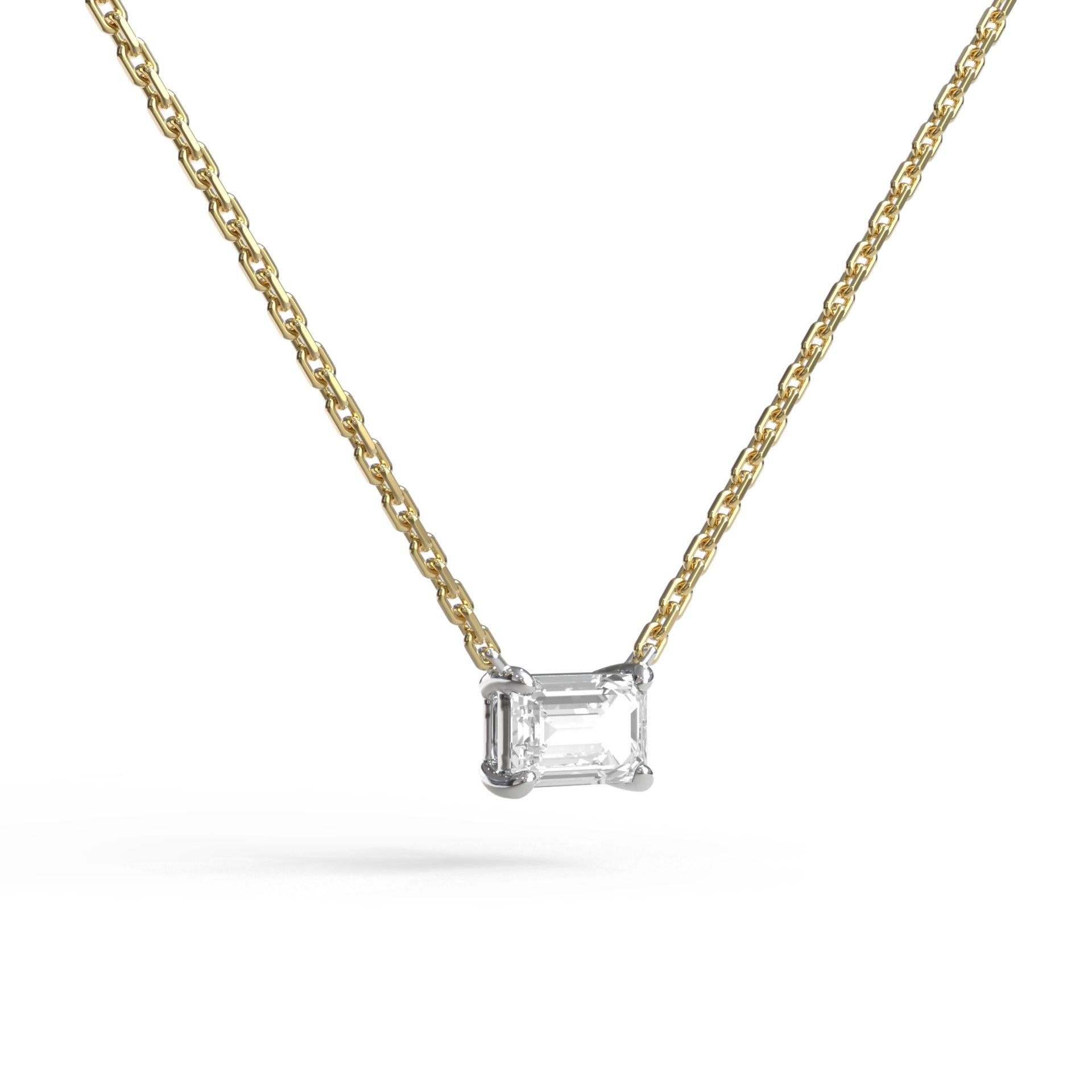 Single Emerald Cut Necklace