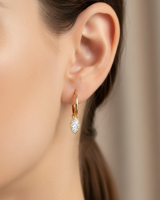 Marquise Button Back Earring - Arter Jewelry