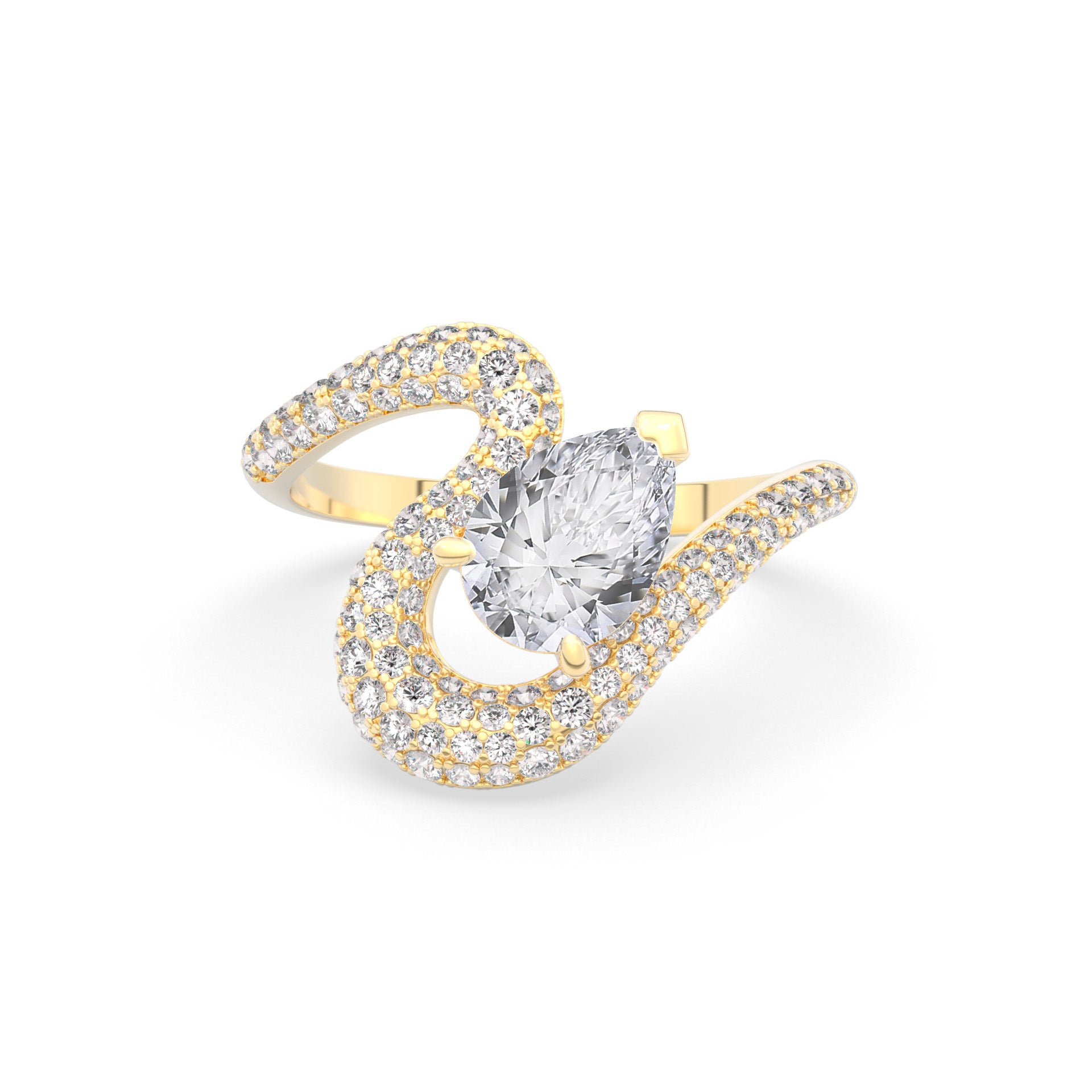 Ada Pear Ring Pavé