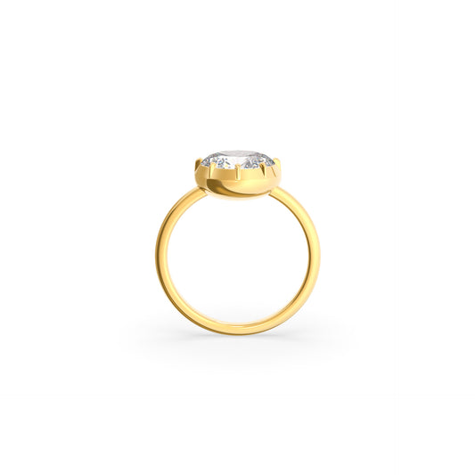 Button Back Ring Oval - Arter Jewelry