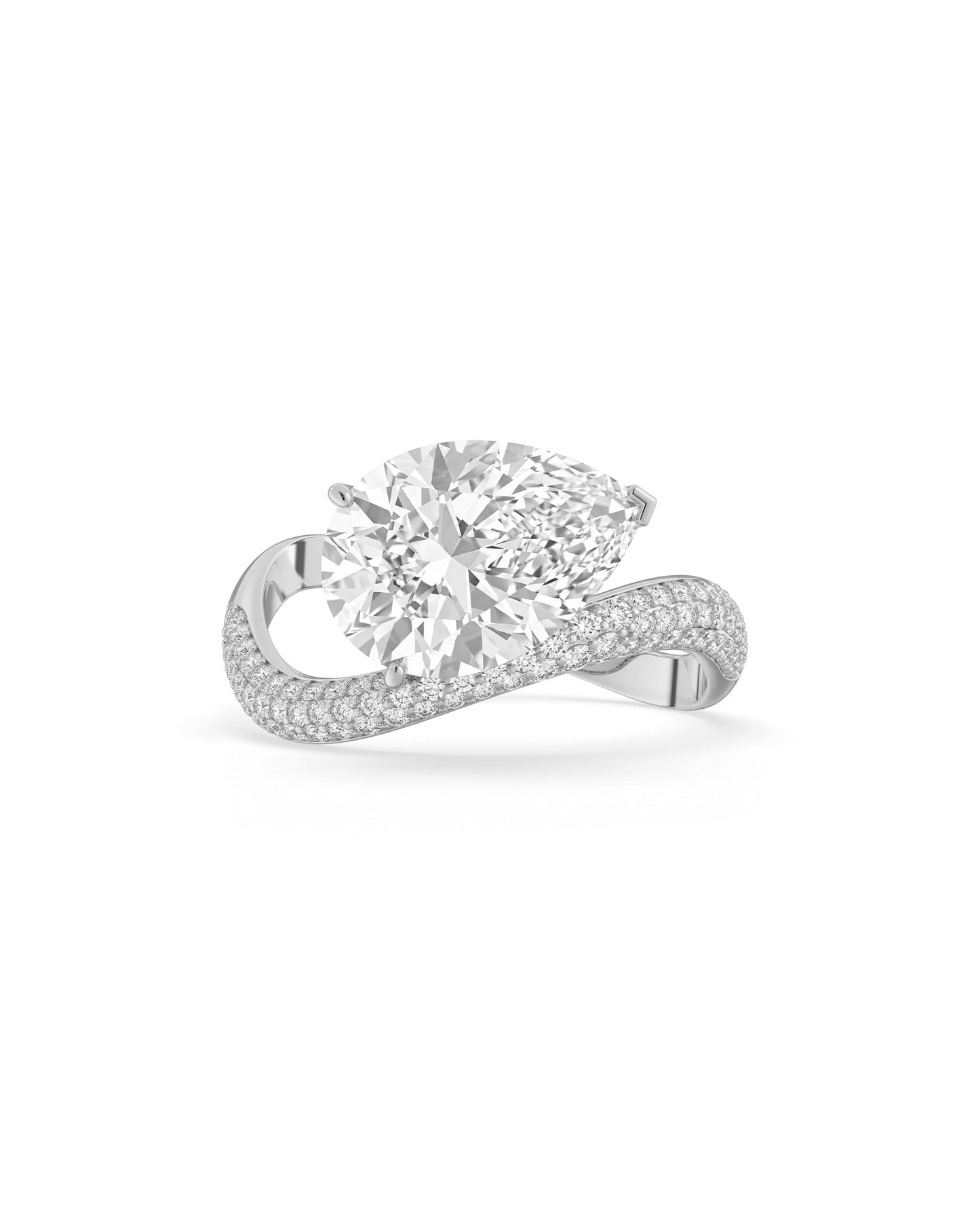 Rosa Pear Ring Pavé - Arter Jewelry