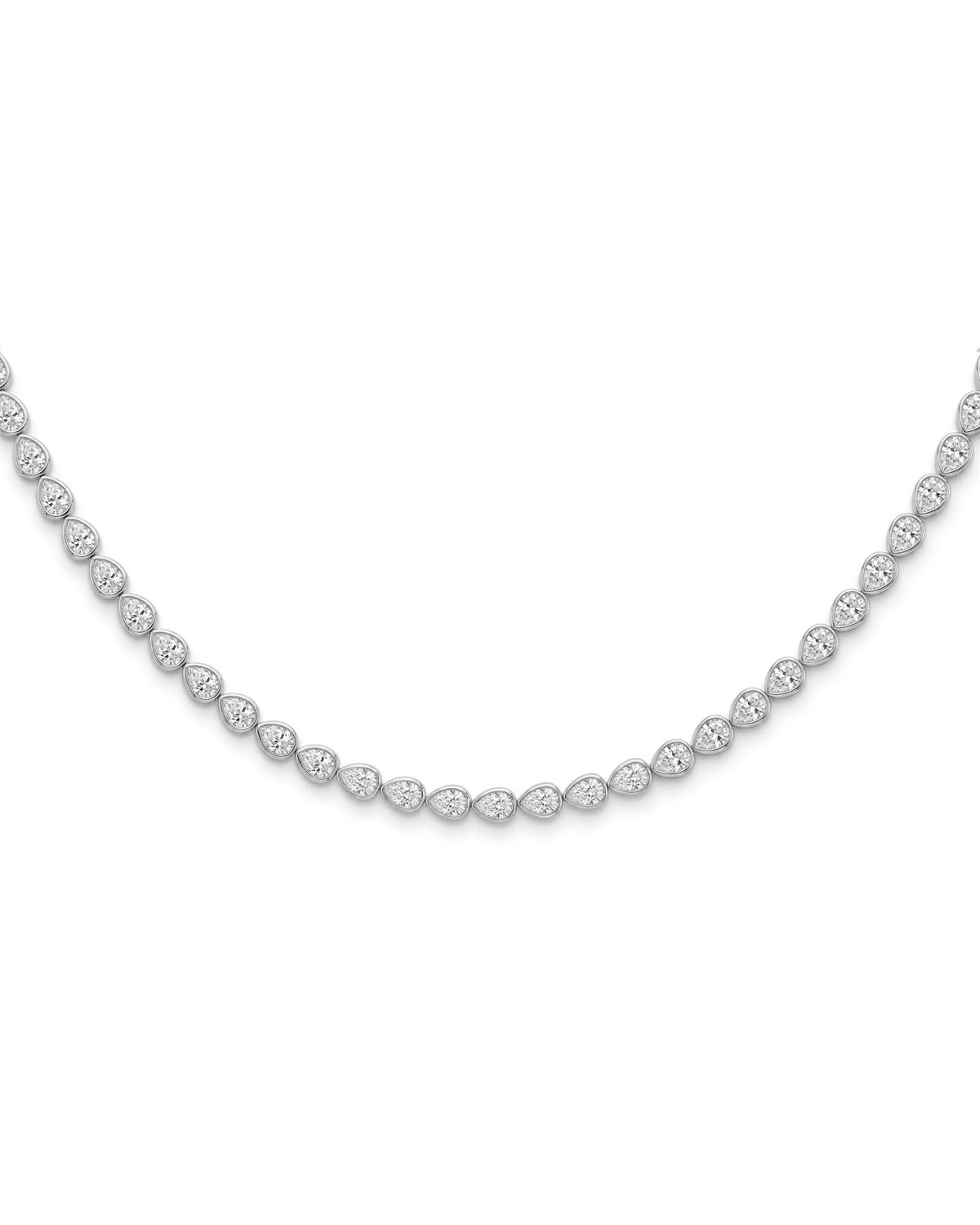 Horizontal Pear Tennis Necklace - 0.15ct