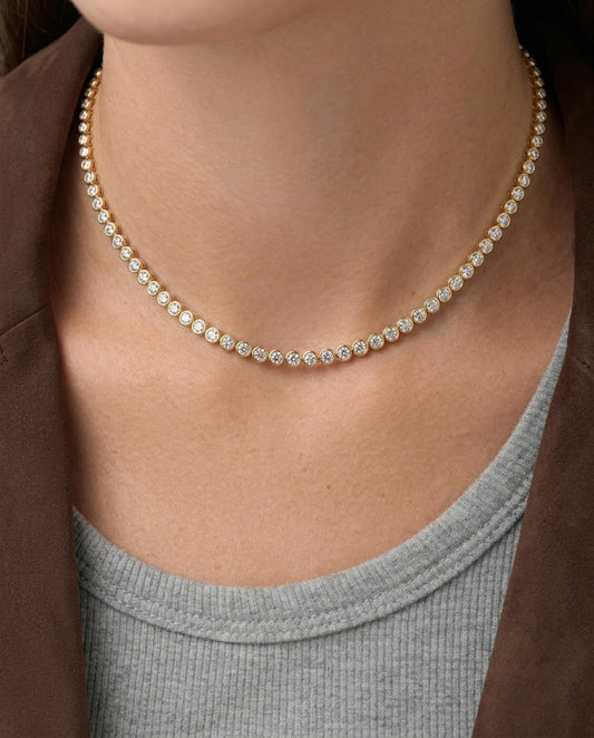 Tennis Bezel Necklace - 0.15ct