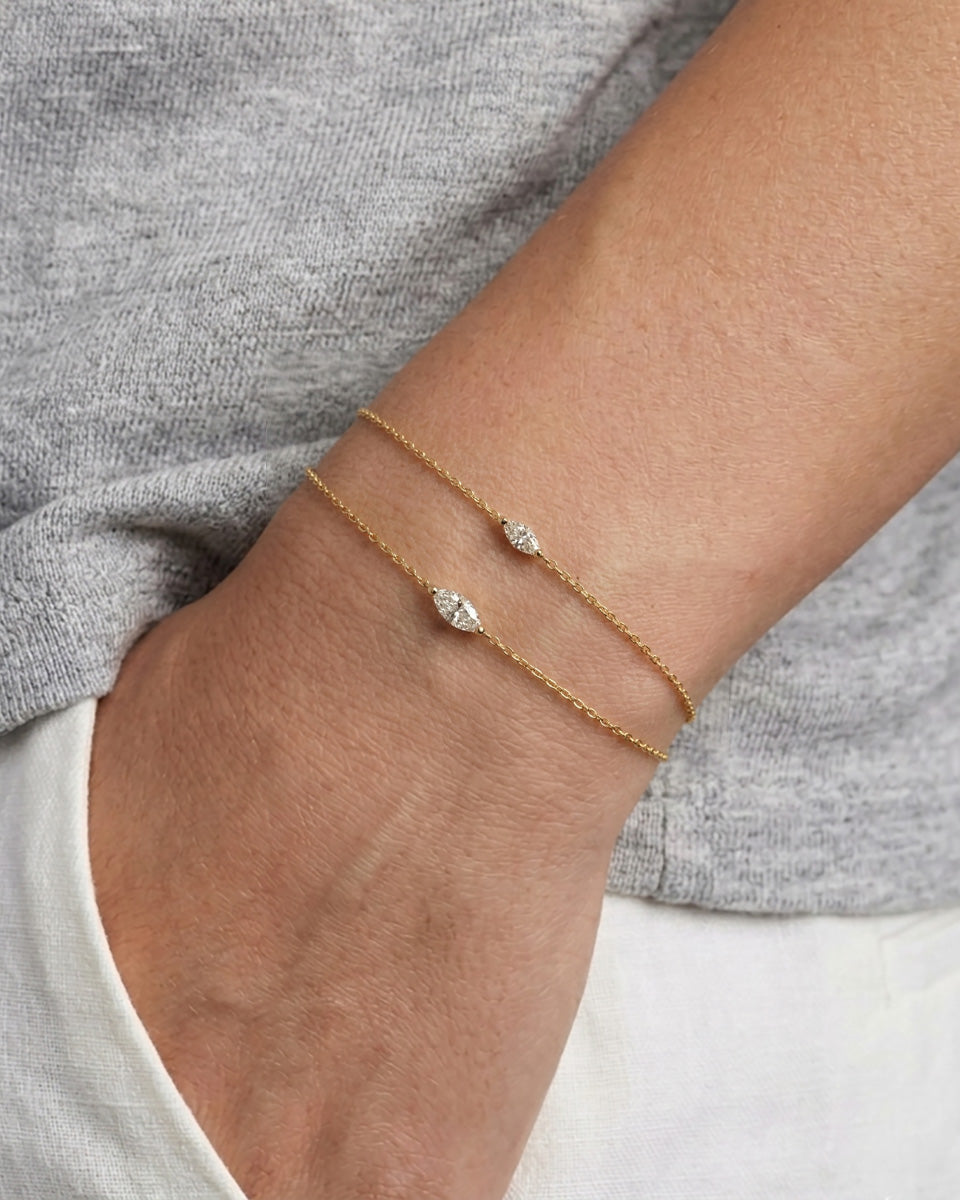 Single 0.10ct Marquise Bracelet