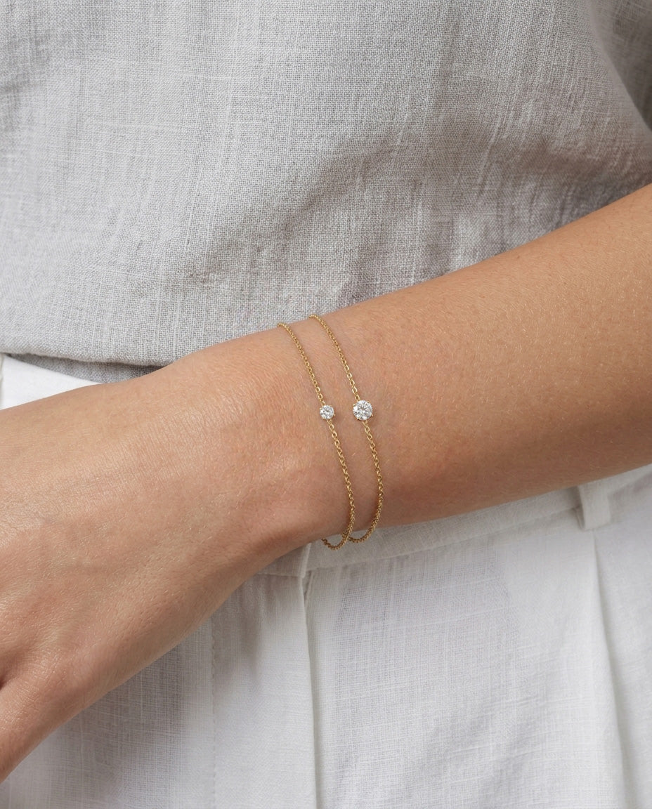 Single 0.10ct Round Bracelet