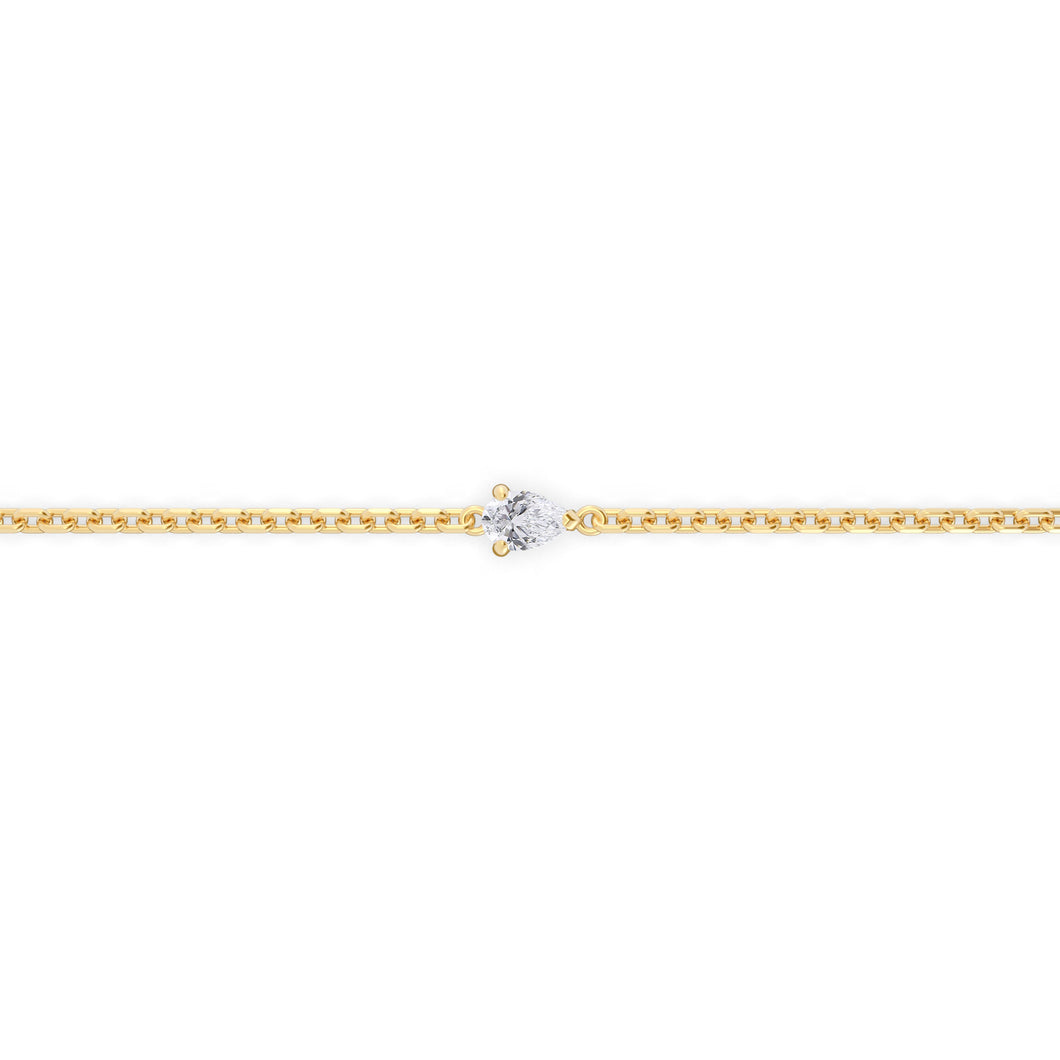 Single 0.10ct Pear Bracelet