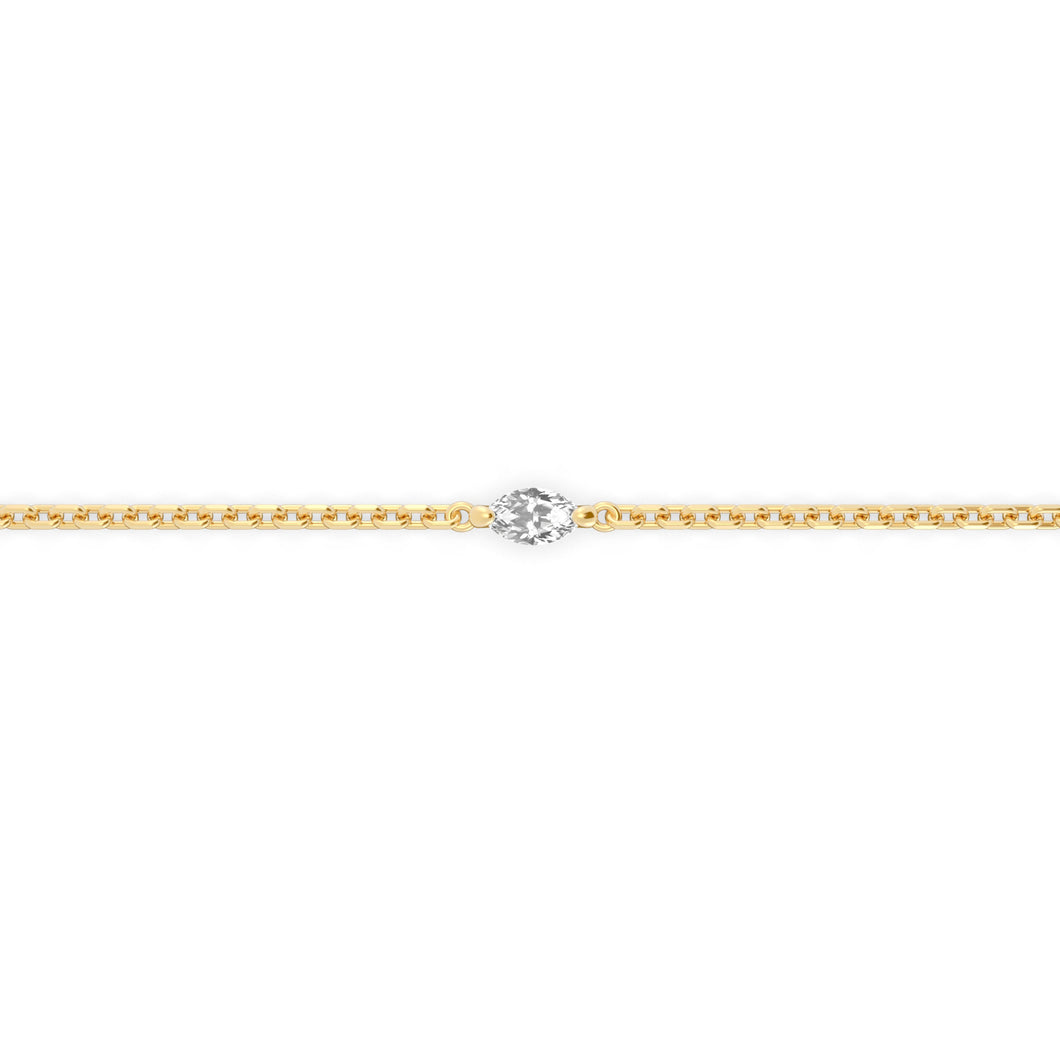 Single 0.10ct Marquise Bracelet