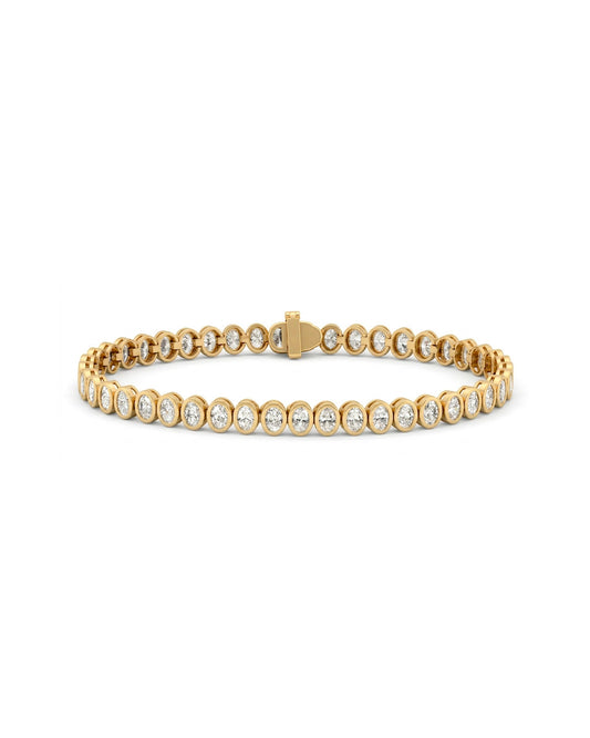 Oval Cut Bezel Set Tennis Bracelet