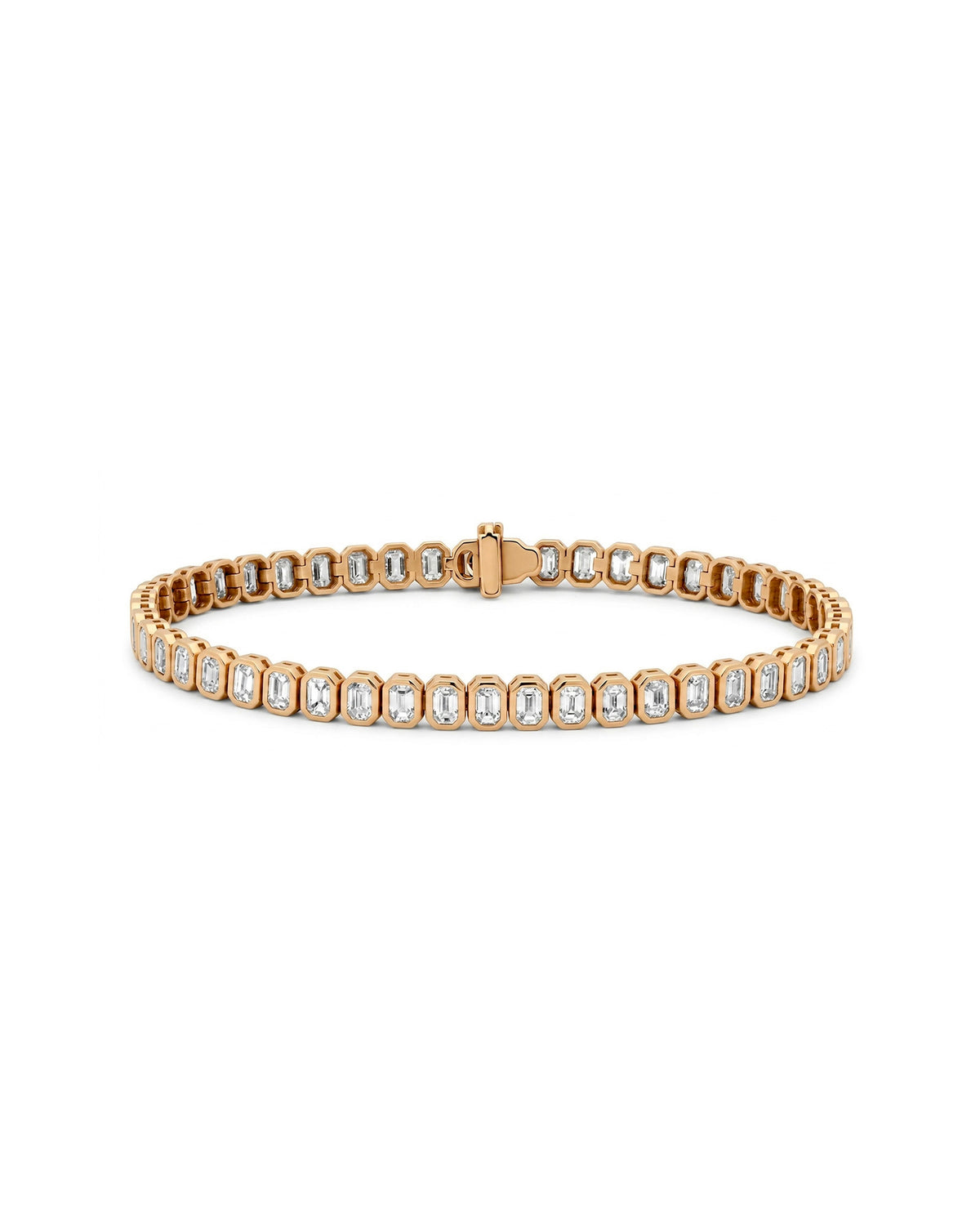 Emerald Cut Bezel Set Tennis Bracelet