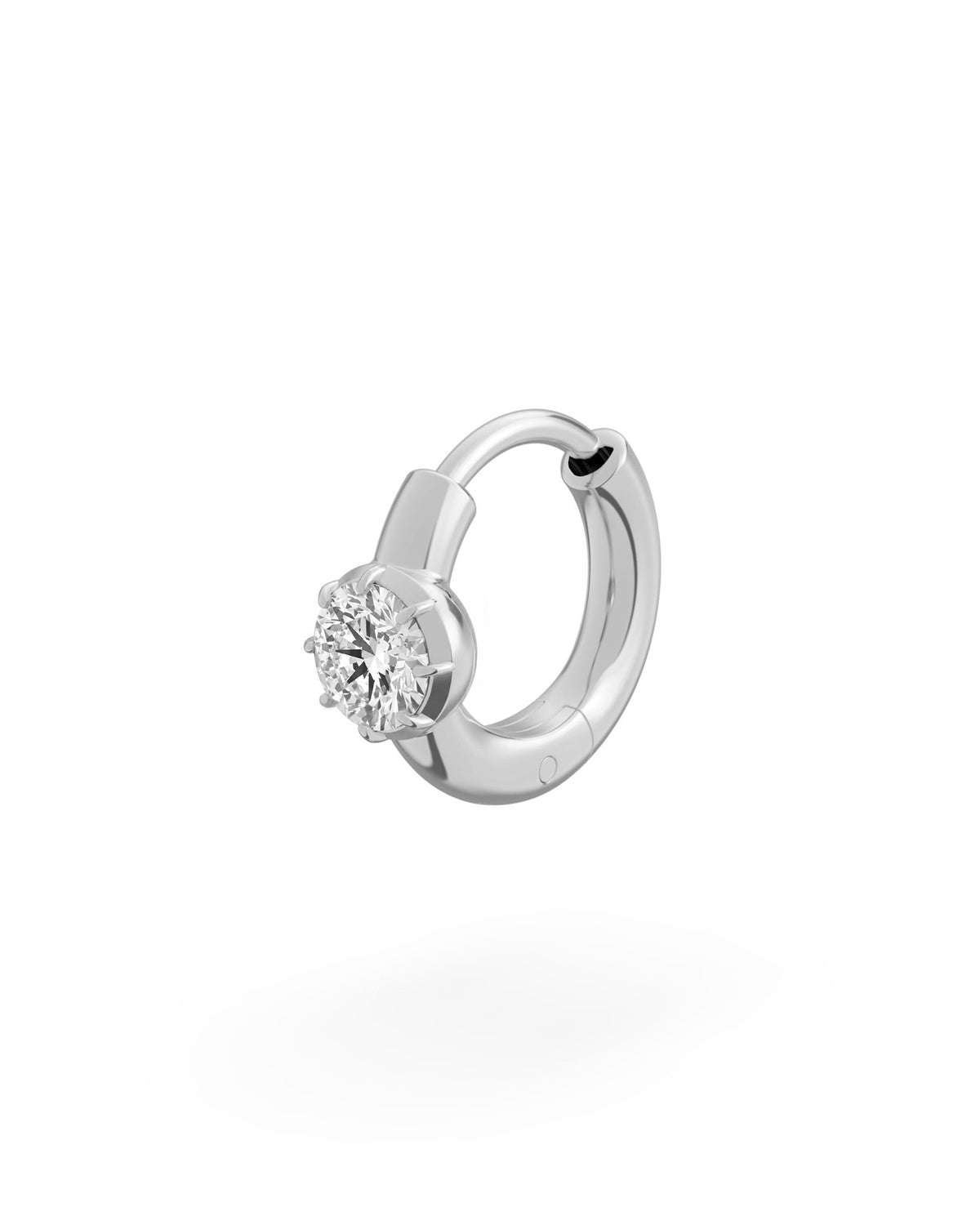Single Brilliant Diamond Huggie, view 4