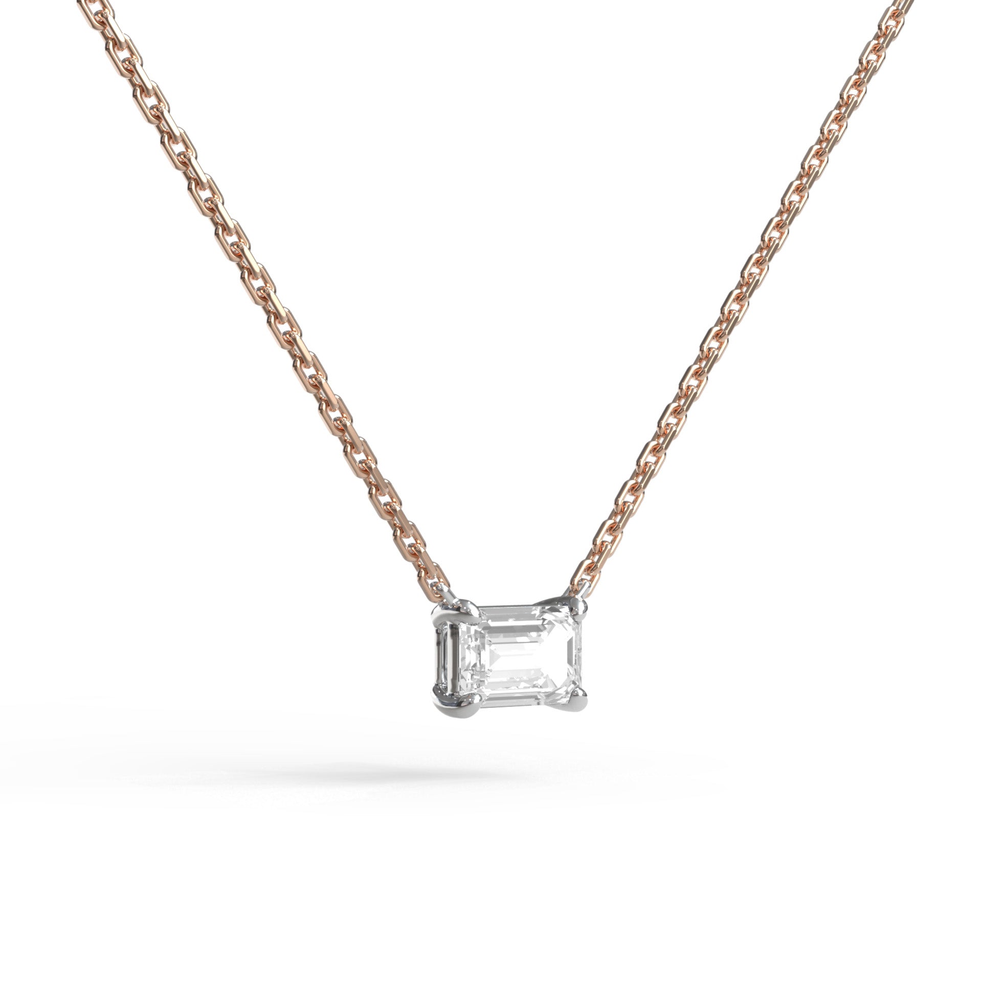 Single Emerald Cut Necklace