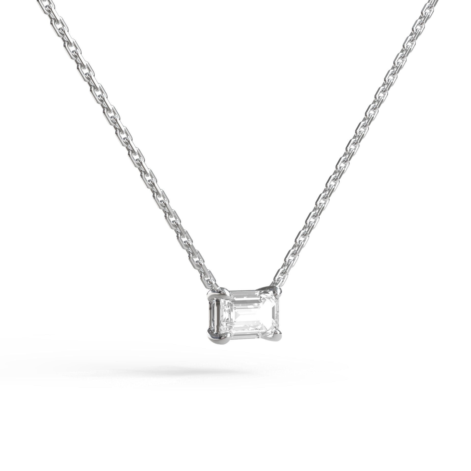 Single Emerald Cut Necklace