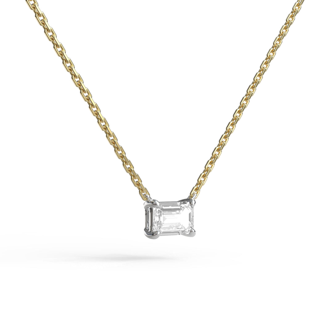 Single Emerald Cut Necklace
