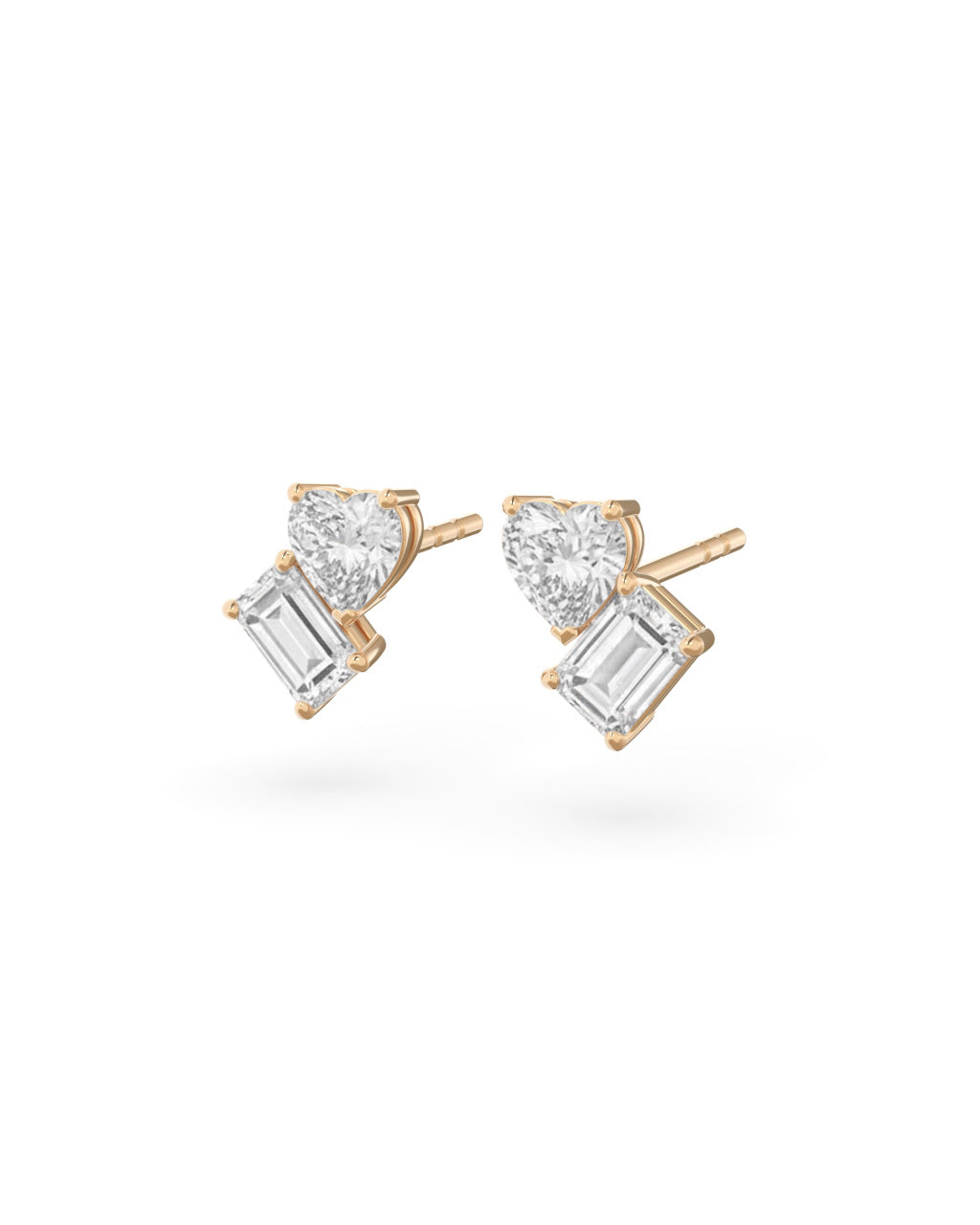 Heart & Emerald Studs - Arter Jewelry