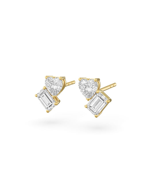 Heart & Emerald Studs - Arter Jewelry