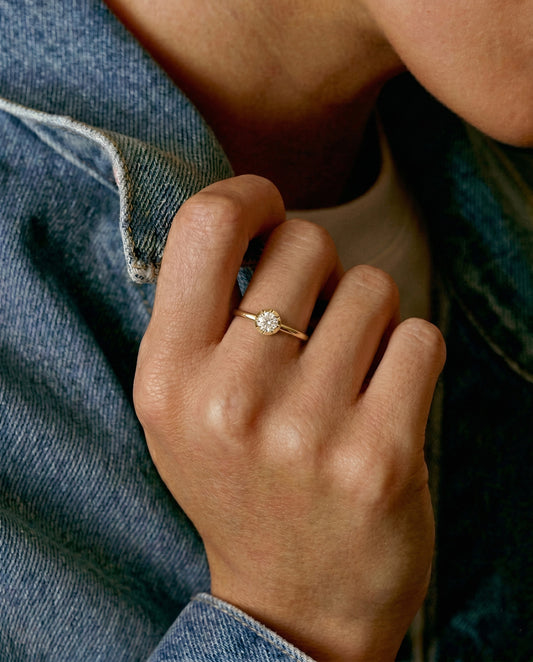 Button Back Ring Brilliant - 0.50ct - Arter Jewelry