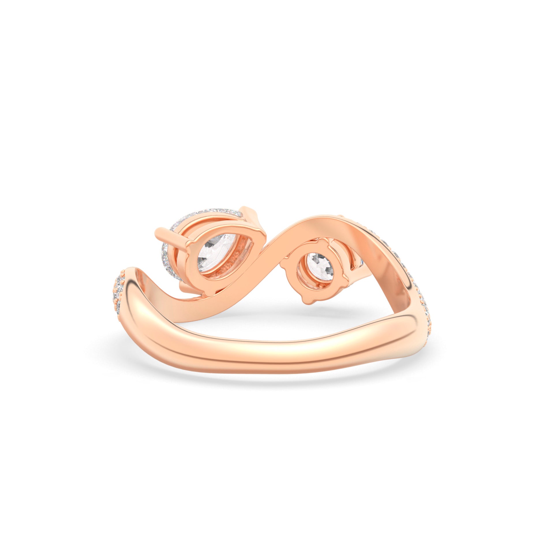 Rosa Two Stone Ring Pavé