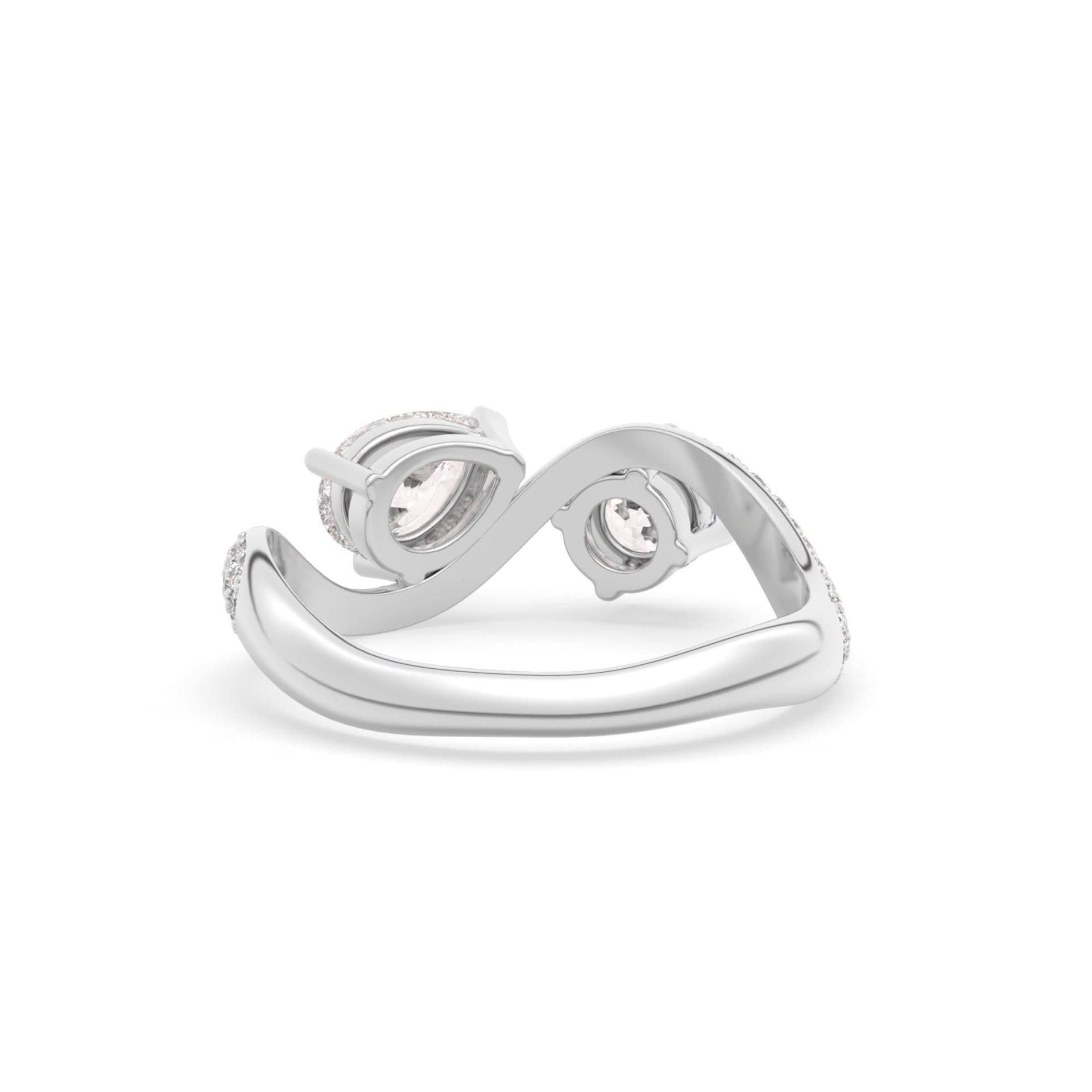 Rosa Two Stone Ring Pavé - Arter Jewelry