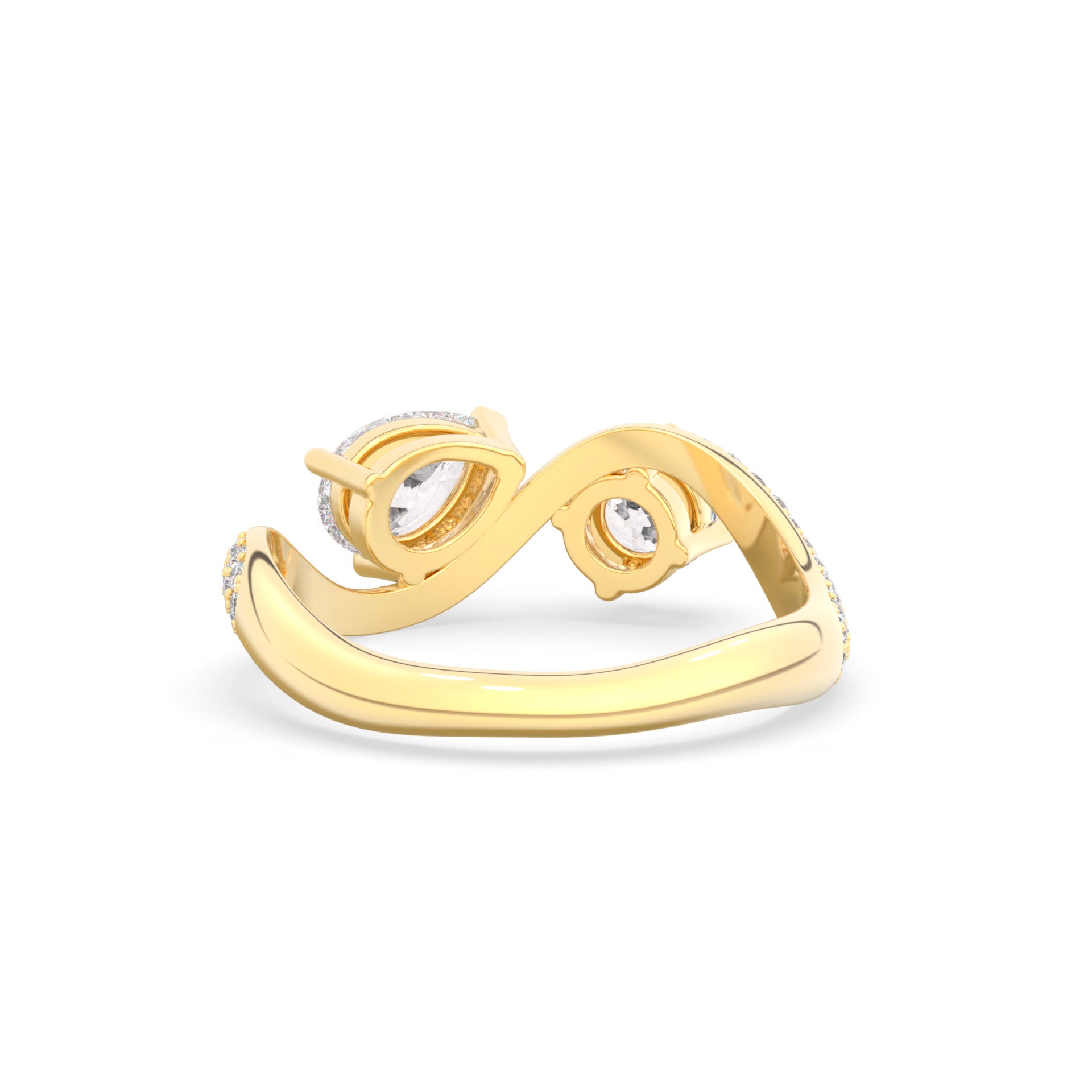 Rosa Two Stone Ring Pavé
