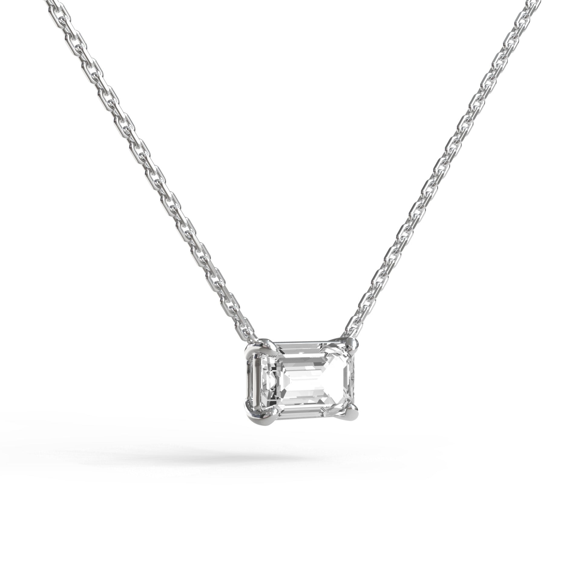 Single Emerald Cut Necklace
