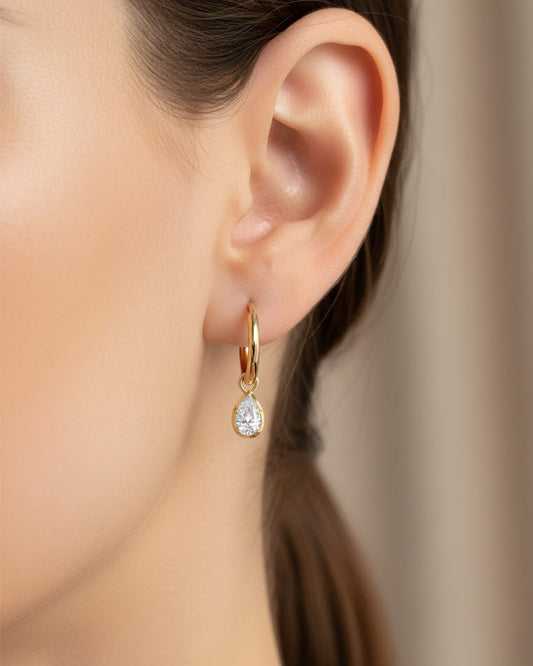 Pear Button Back Earring - Arter Jewelry
