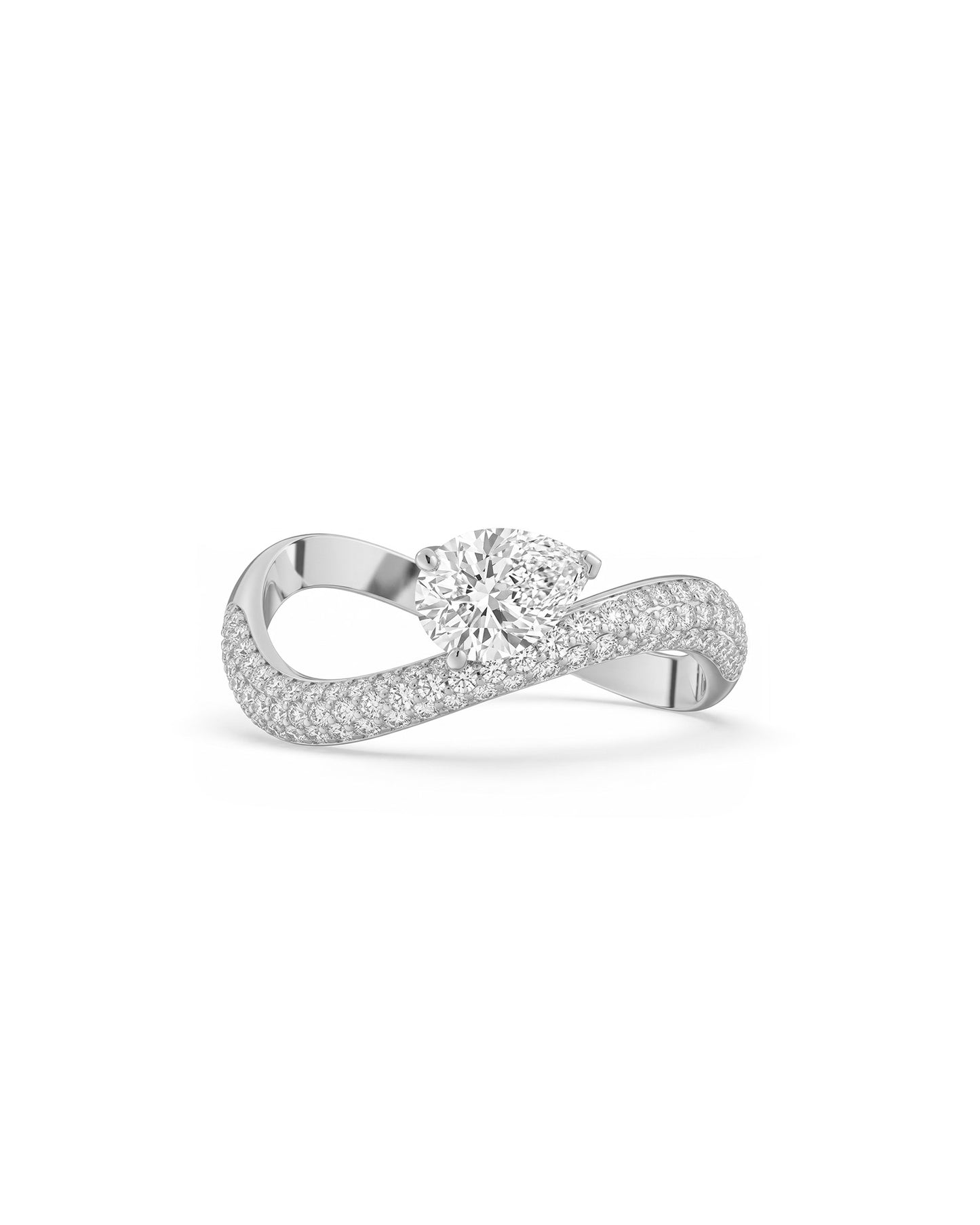 Rosa Pear Ring Pavé - Arter Jewelry