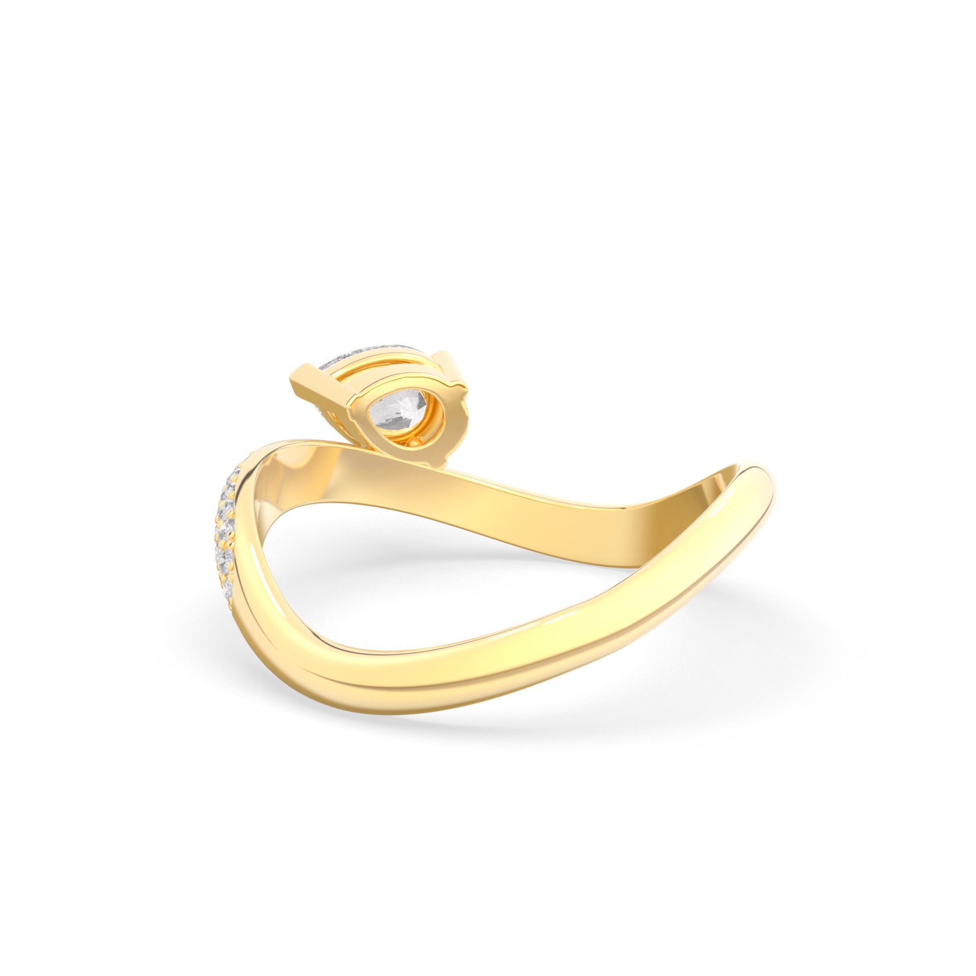 Rosa Pear Ring Pavé