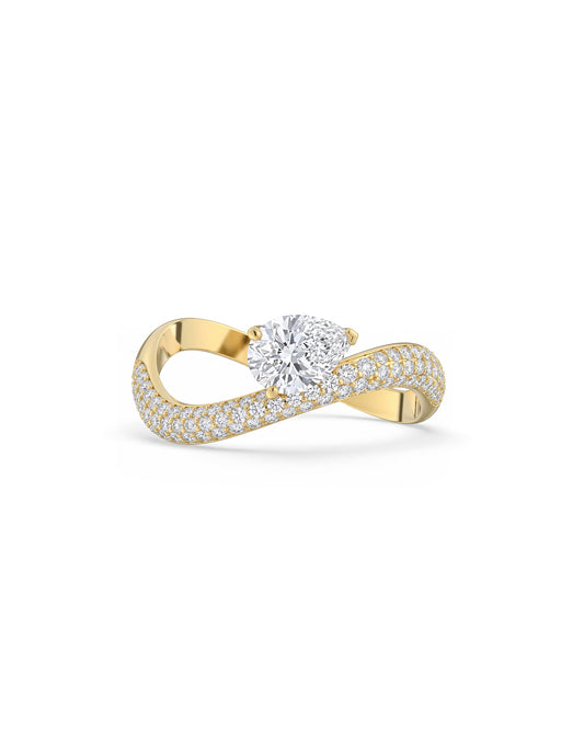 Rosa Pear Ring Pavé - Arter Jewelry