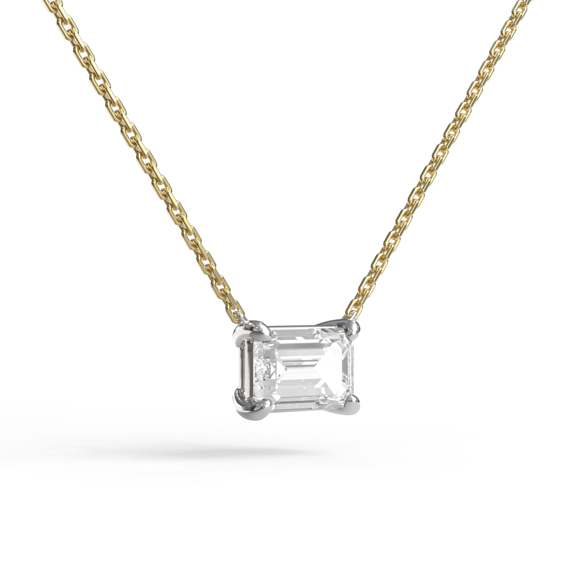 Single Emerald Cut Necklace