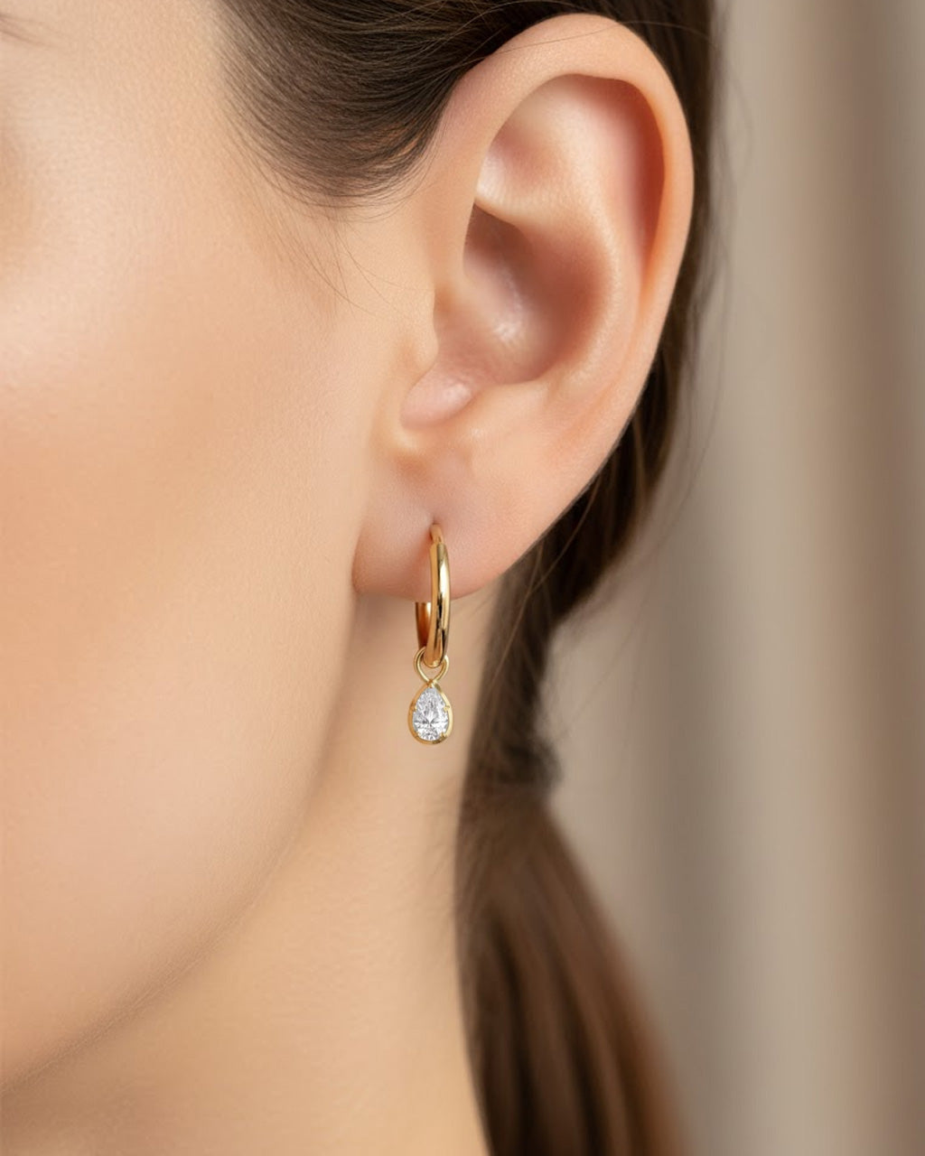 Pear Button Back Earring - Arter Jewelry