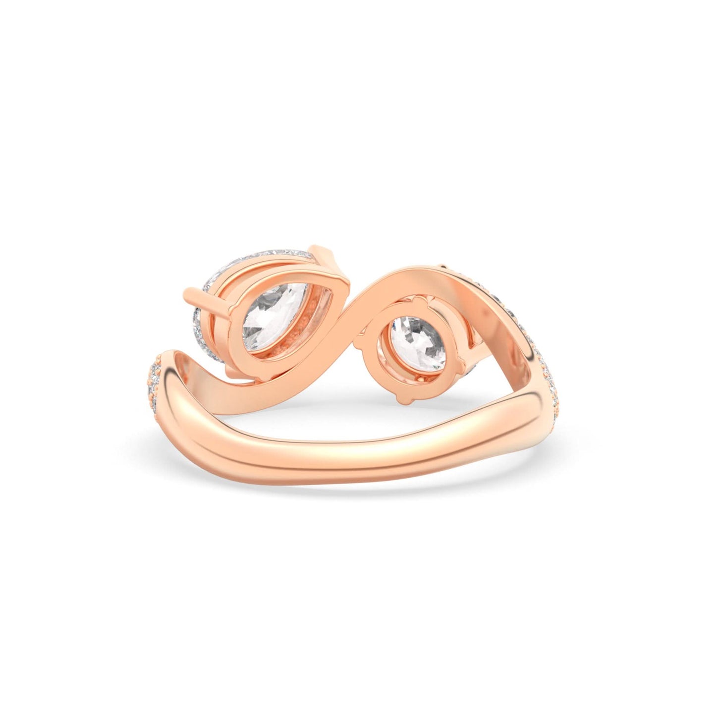 Rosa Two Stone Ring Pavé - Arter Jewelry