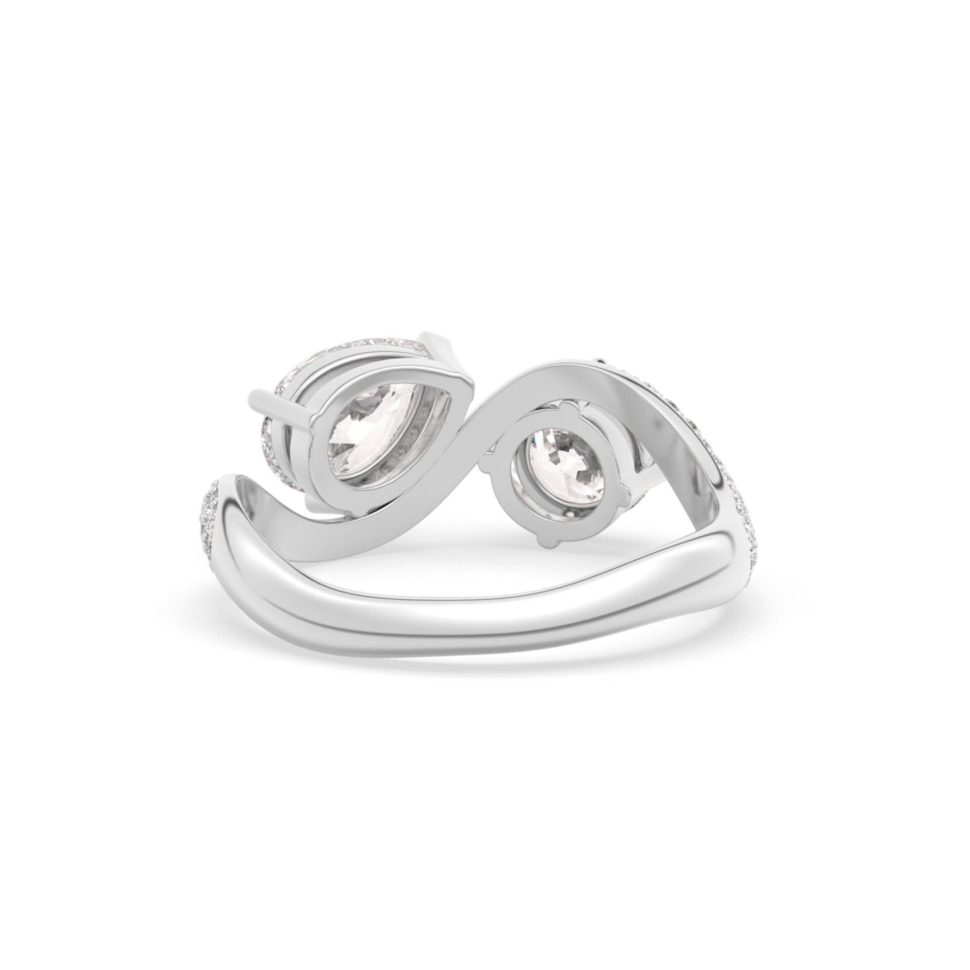 Rosa Two Stone Ring Pavé - Arter Jewelry