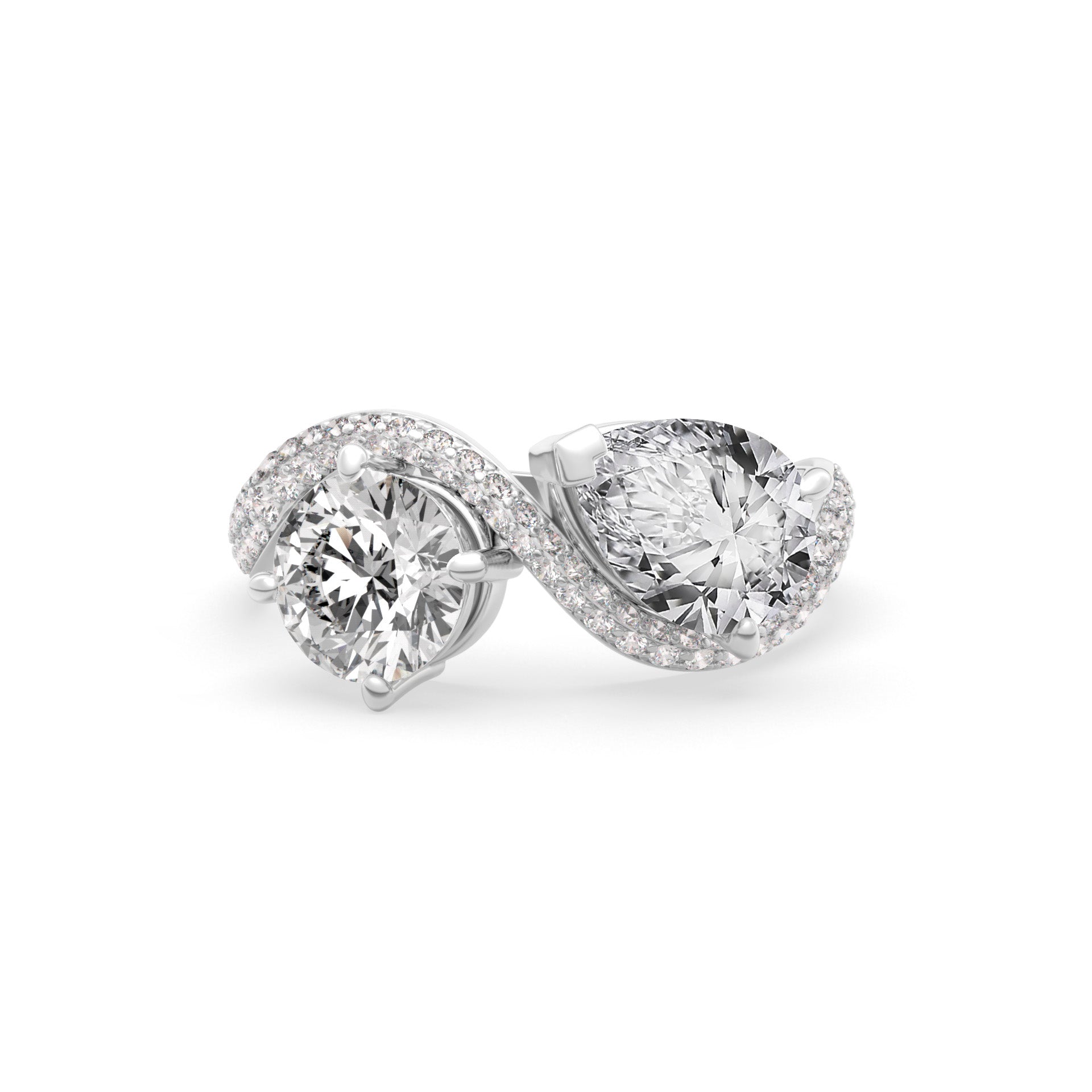 Rosa Two Stone Ring Pavé