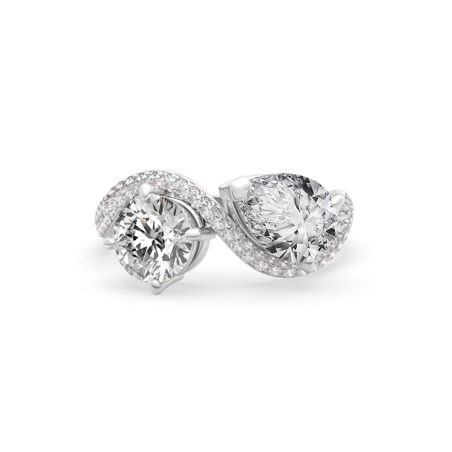 Rosa Two Stone Ring Pavé - Arter Jewelry