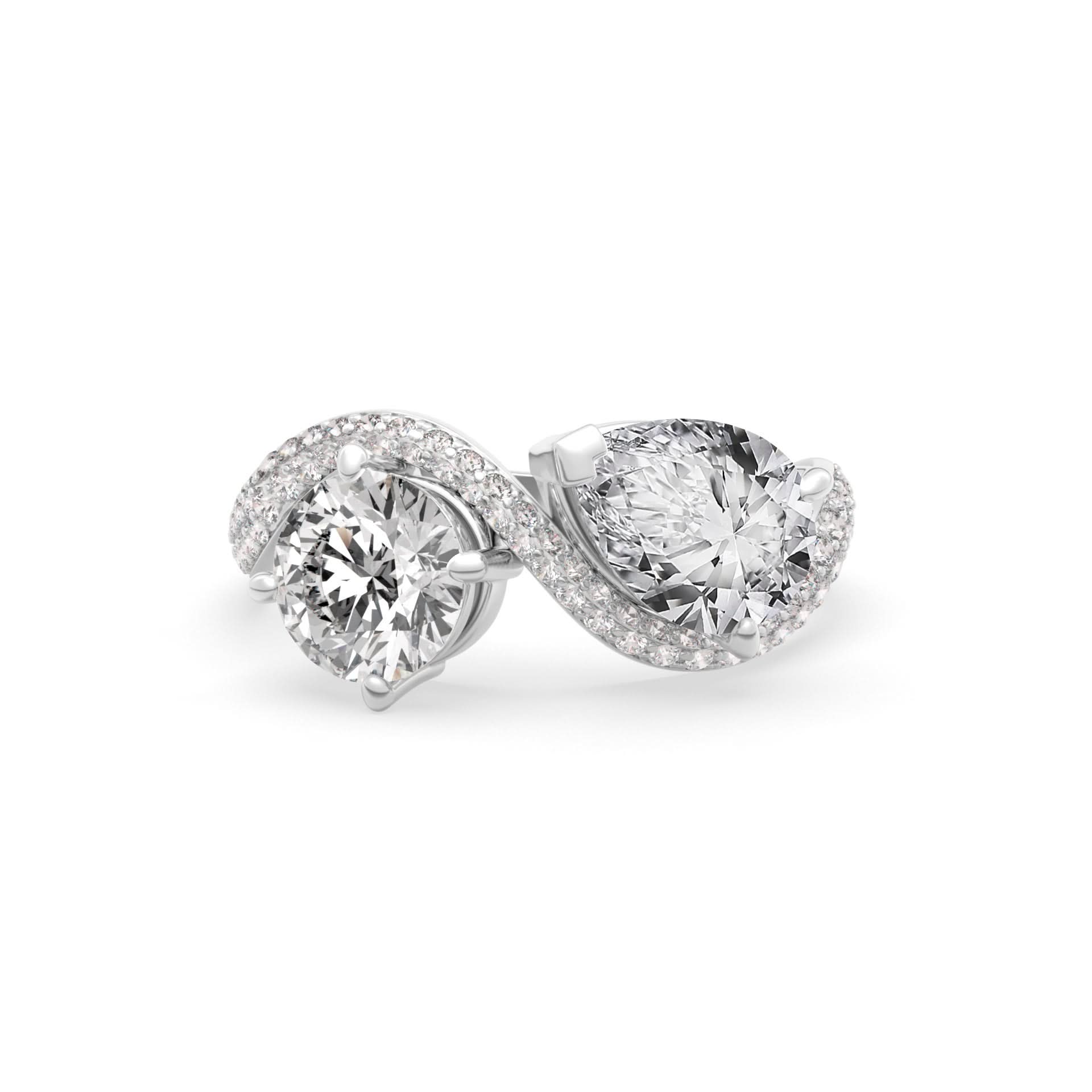 Rosa Two Stone Ring Pavé - Arter Jewelry