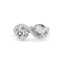 Load image into Gallery viewer, Rosa Two Stone Ring Pavé
