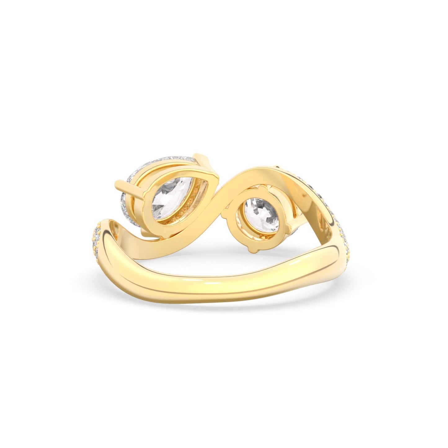 Rosa Two Stone Ring Pavé - Arter Jewelry