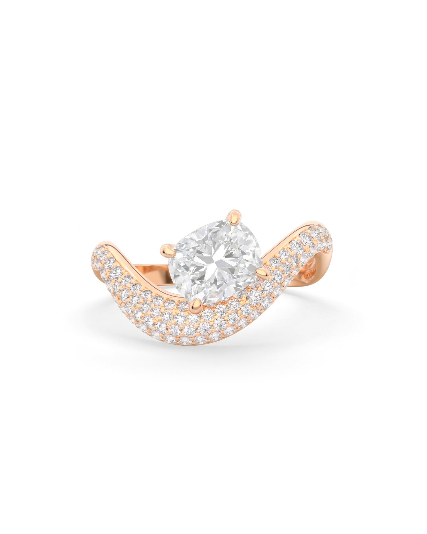Rosa Cushion Ring Pavé - Arter Jewelry