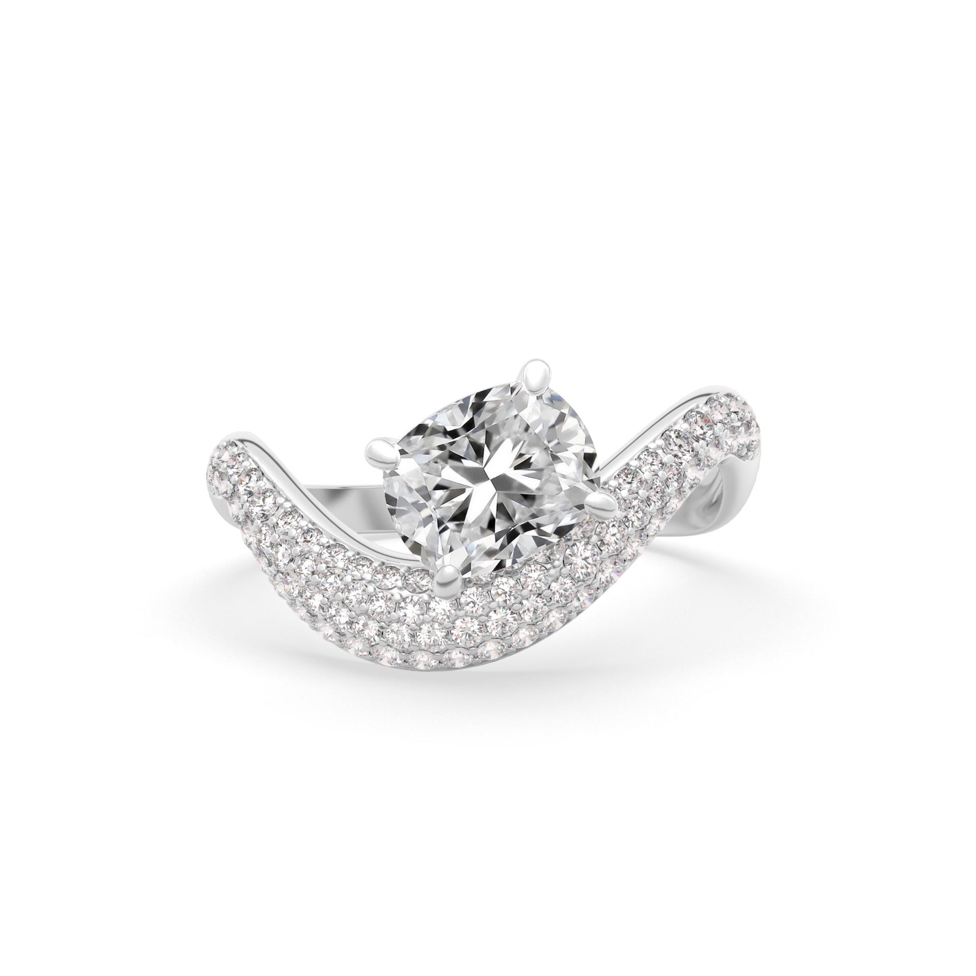 Rosa Cushion Ring Pavé