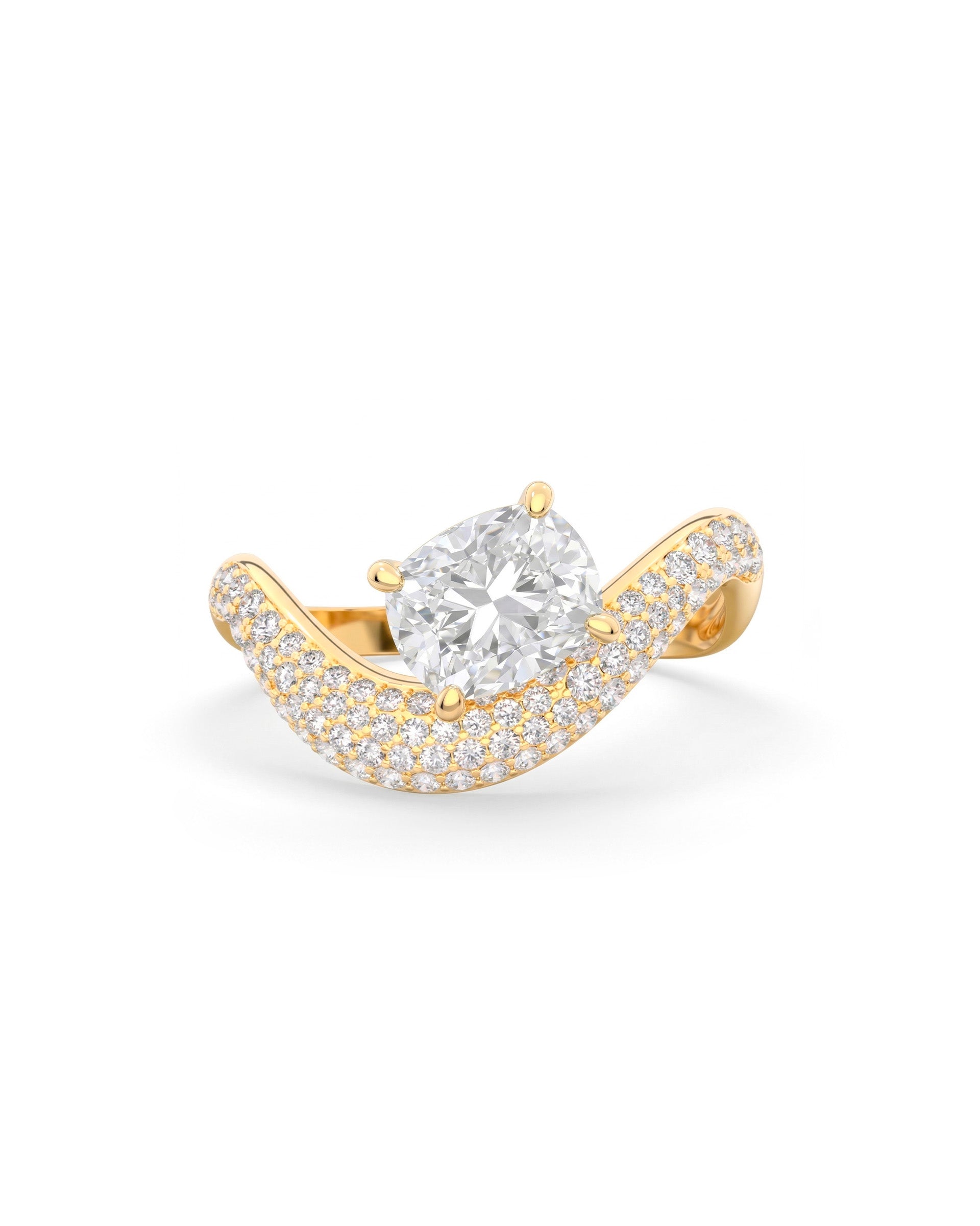 Rosa Cushion Ring Pavé - Arter Jewelry