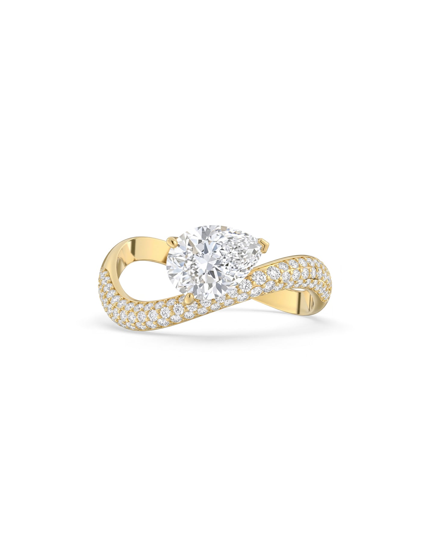 Rosa Pear Ring Pavé - Arter Jewelry