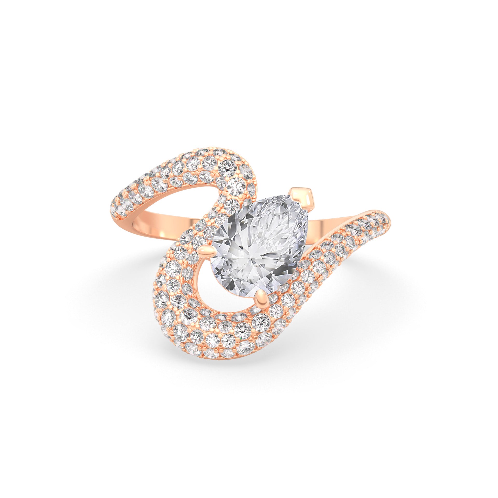 Ada Pear Ring Pavé