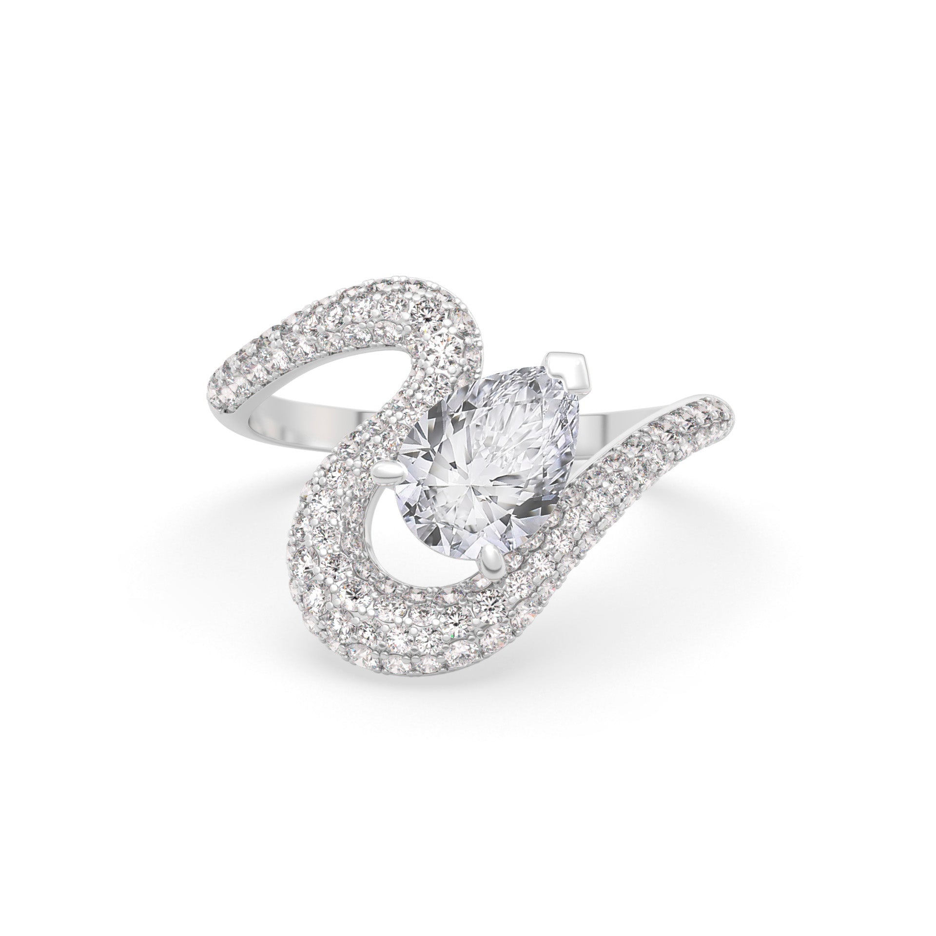 Ada Pear Ring Pavé