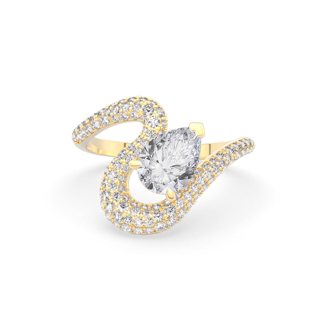 Ada Pear Ring Pavé