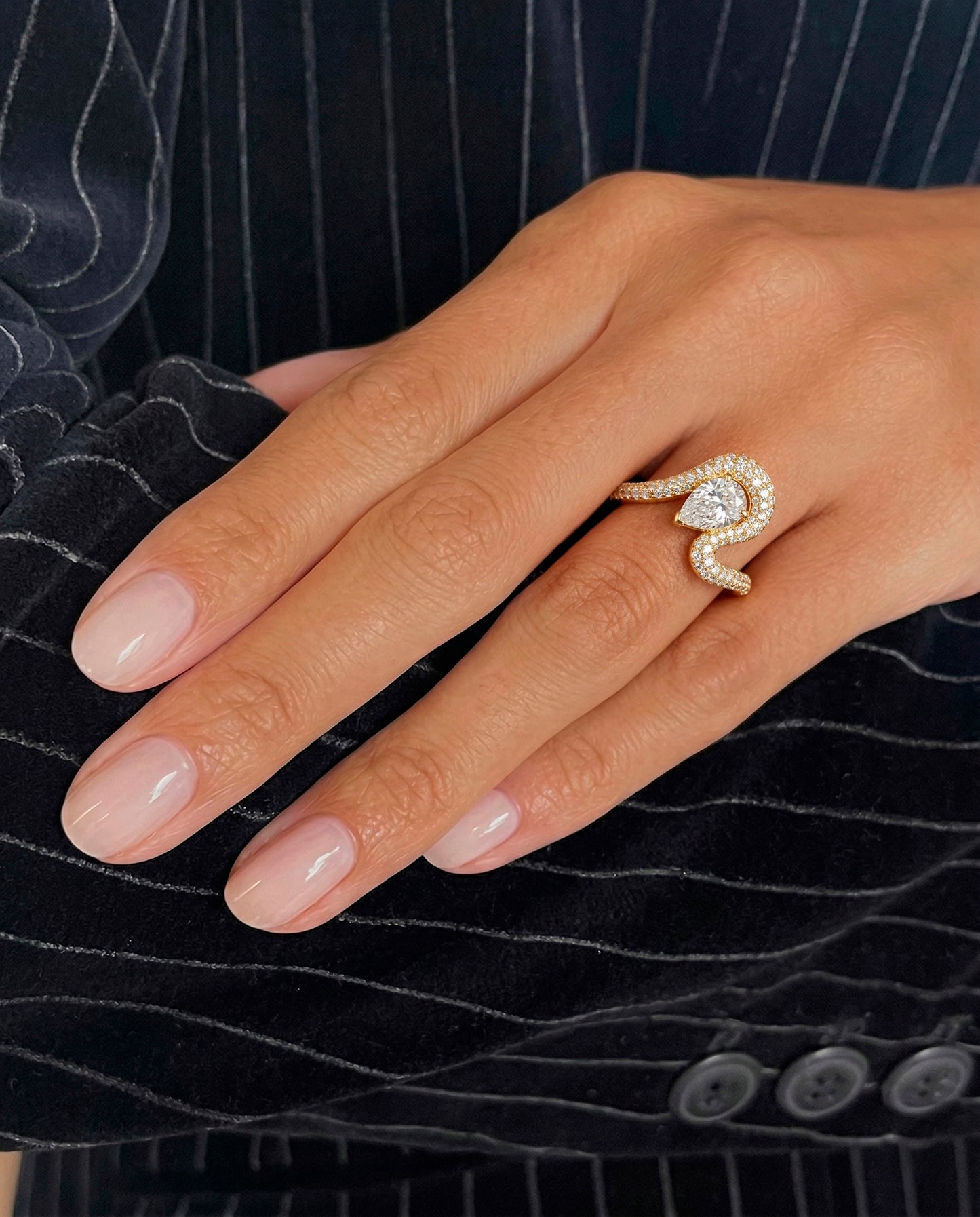 Ada Pear Ring Pavé - Arter Jewelry