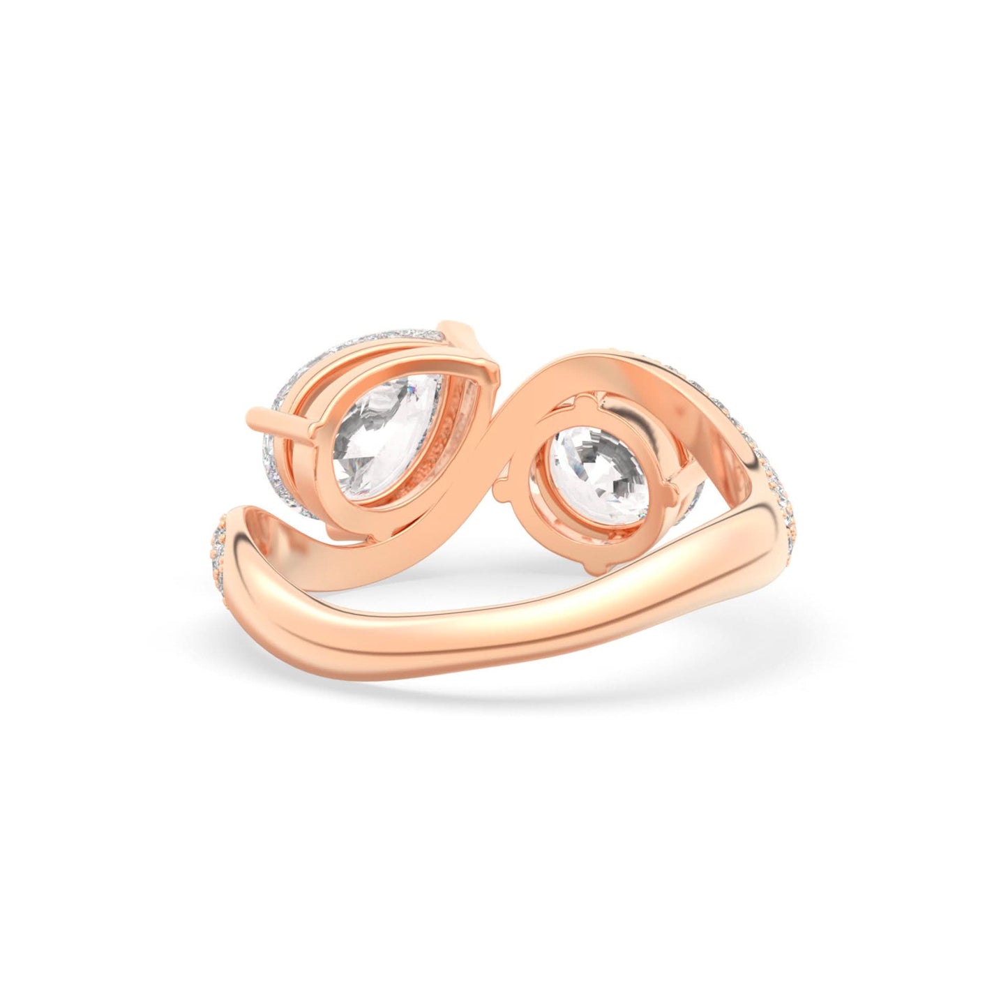 Rosa Two Stone Ring Pavé - Arter Jewelry