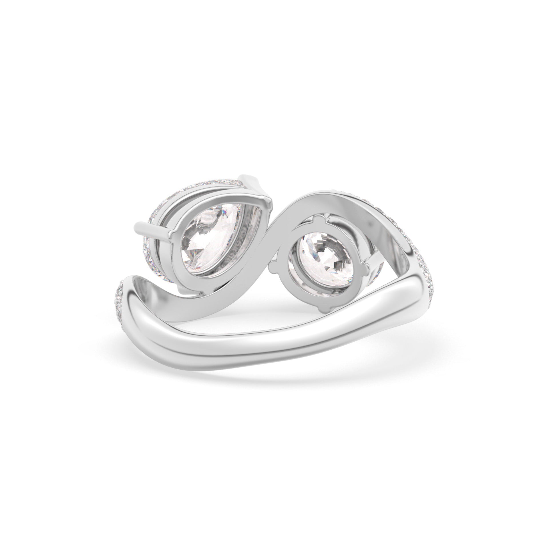 Rosa Two Stone Ring Pavé