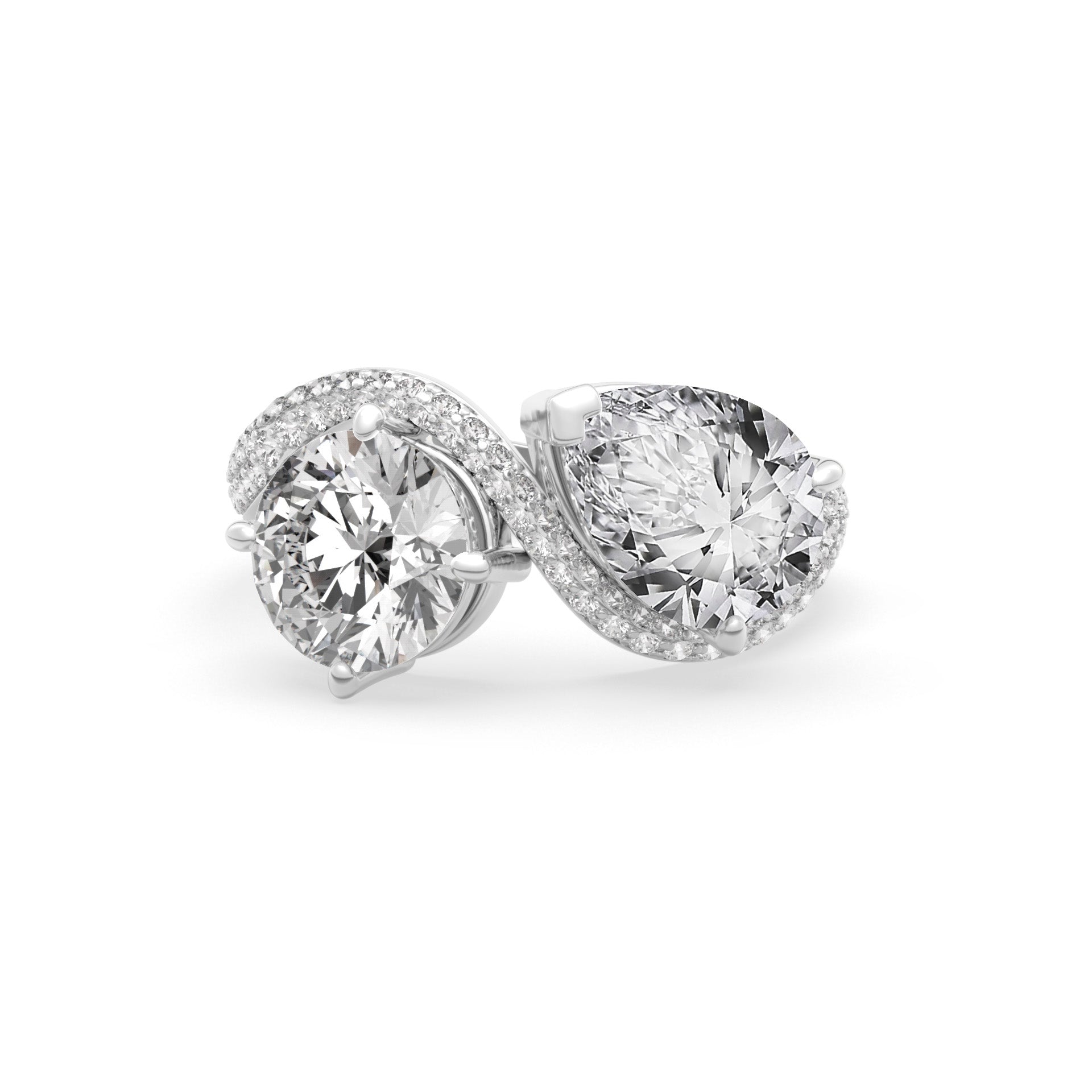 Rosa Two Stone Ring Pavé