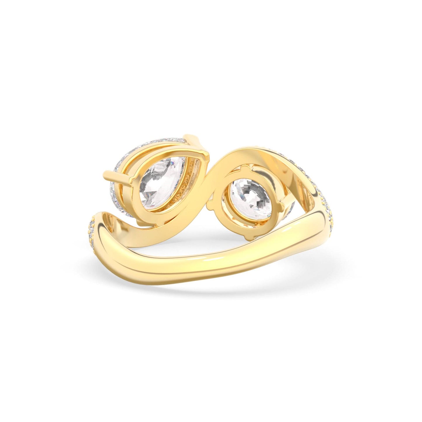 Rosa Two Stone Ring Pavé - Arter Jewelry